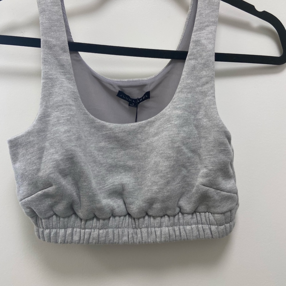 Jluxelabel grey small bra top fleece and lined cute! size small‎